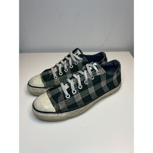Vintage Converse All Star Plaid Low Top Sneakers Shoes Men's‎ 6 Made In USA RARE